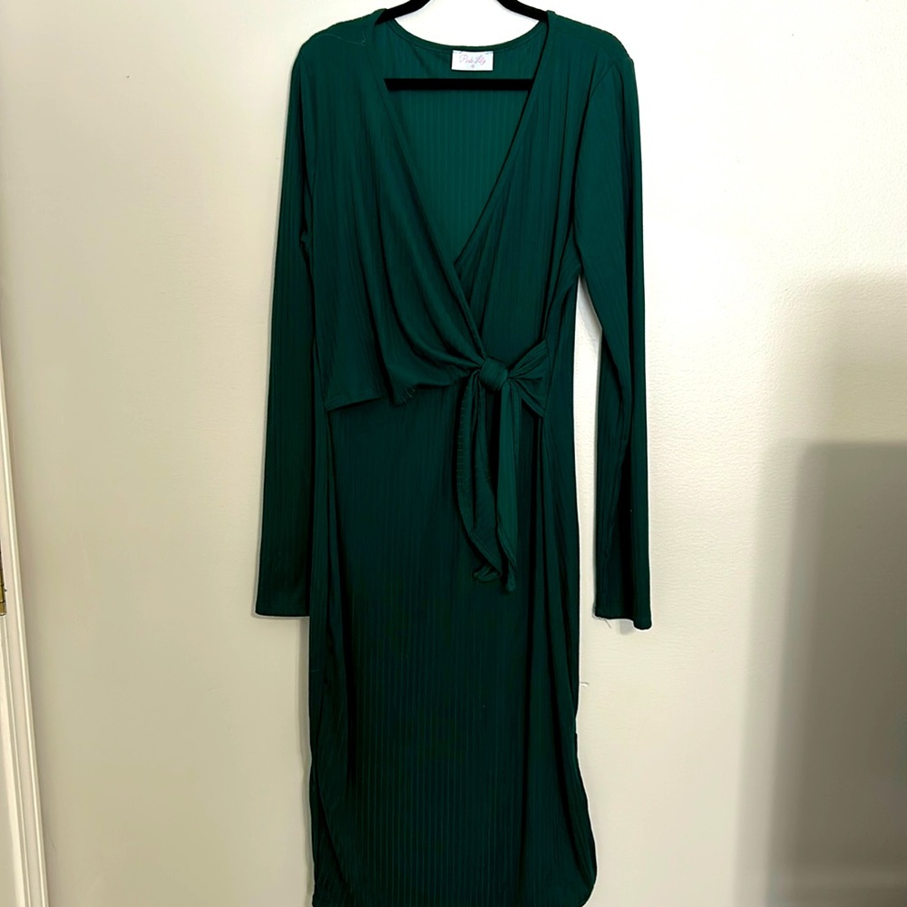 Wedding guest green dress